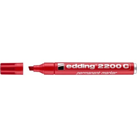 Marcatore permanente edding 2200 C punta scalpello 1-5 mm rosso E-2200C 002